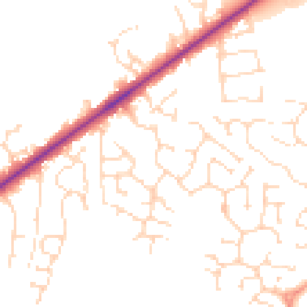 Daytime road noise heatmap for LN6 9TY