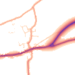 Daytime road noise heatmap for LN8 3TP