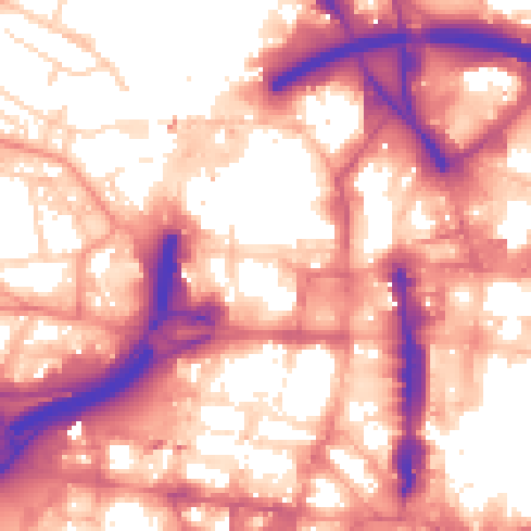 Daytime road noise heatmap for LS1 3BB