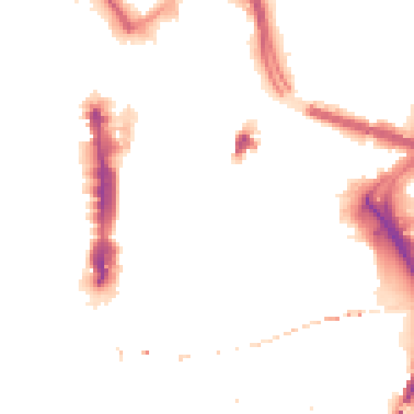 Night-time road noise heatmap for LS1 6LF