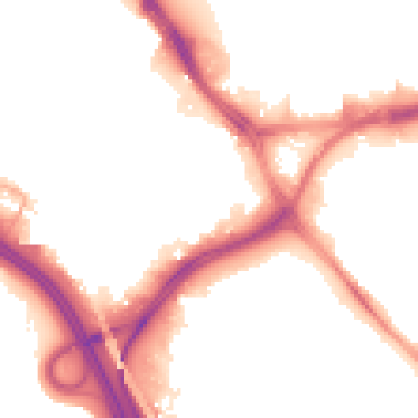 Night-time road noise heatmap for LS10 1AL