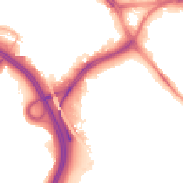 Night-time road noise heatmap for LS10 1BZ