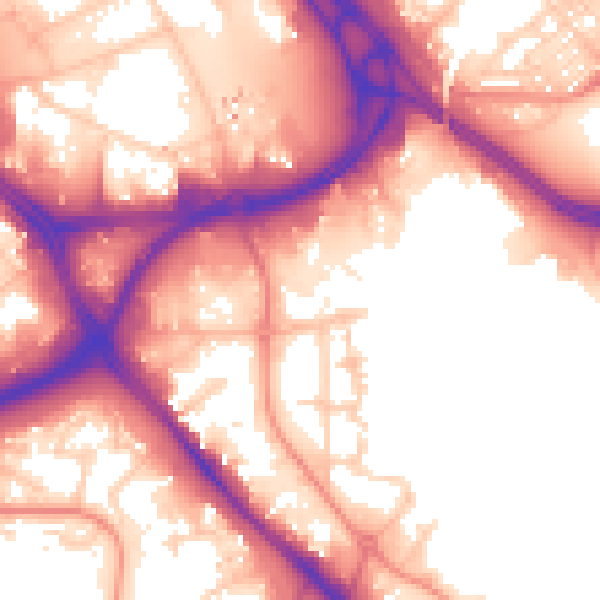 Daytime road noise heatmap for LS10 1EQ