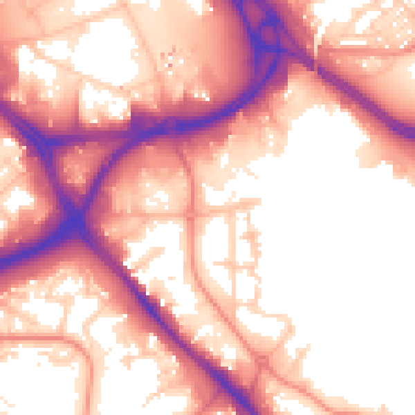 Daytime road noise heatmap for LS10 1EU