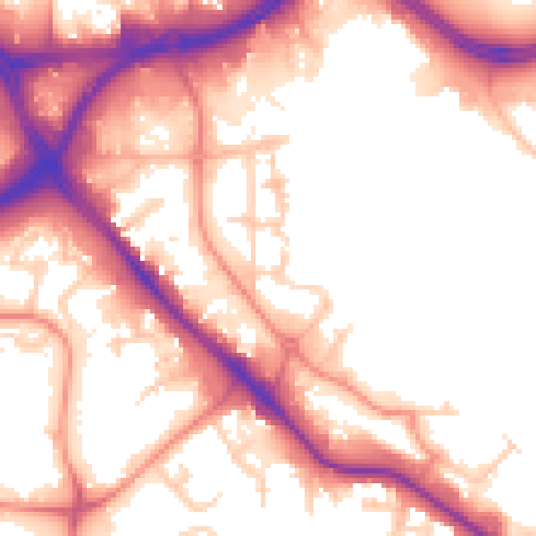 Daytime road noise heatmap for LS10 1GF