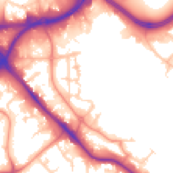 Daytime road noise heatmap for LS10 1GG