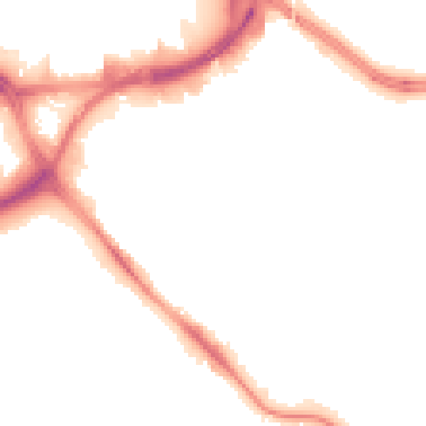 Night-time road noise heatmap for LS10 1GJ