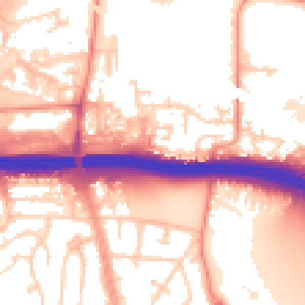 Daytime road noise heatmap for LS10 2EQ