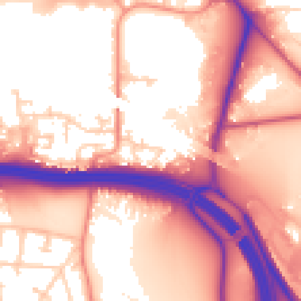 Daytime road noise heatmap for LS10 2HE