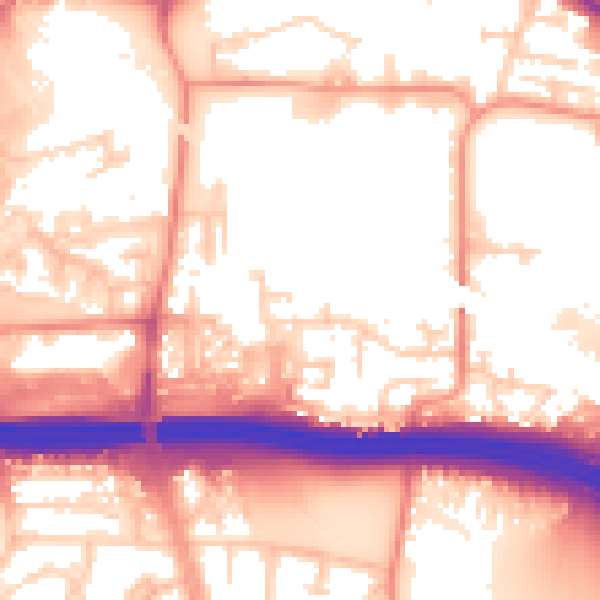 Daytime road noise heatmap for LS10 2HS