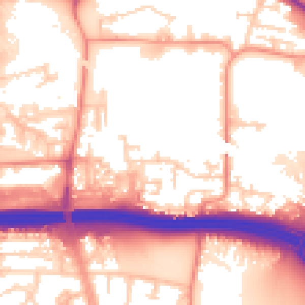 Daytime road noise heatmap for LS10 2HX