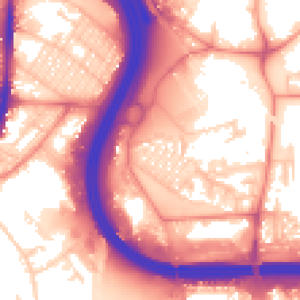 Daytime road noise heatmap for LS10 2NG