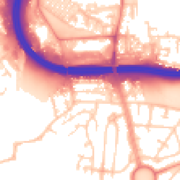 Daytime road noise heatmap for LS10 3BJ