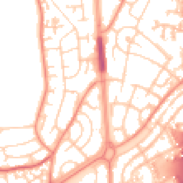 Daytime road noise heatmap for LS10 3PA