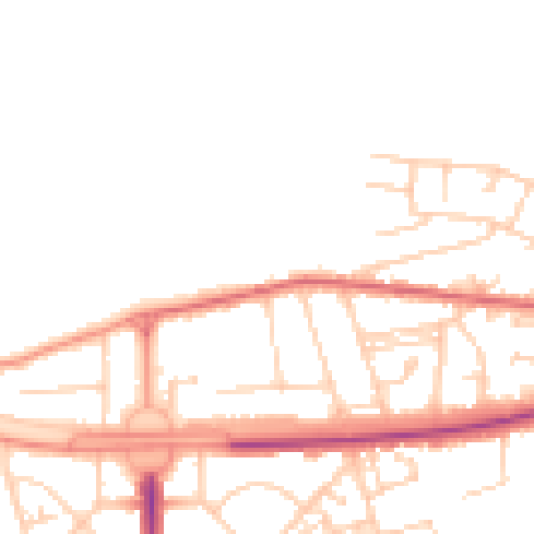 Daytime road noise heatmap for LS10 3TL