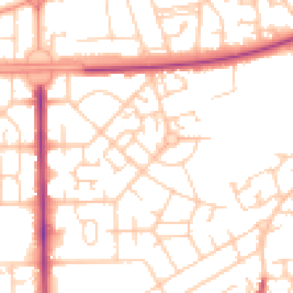 Daytime road noise heatmap for LS10 4DS