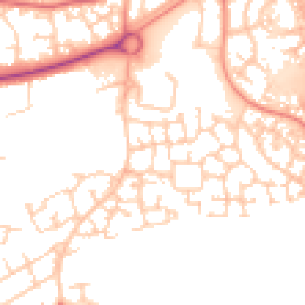Daytime road noise heatmap for LS10 4FP