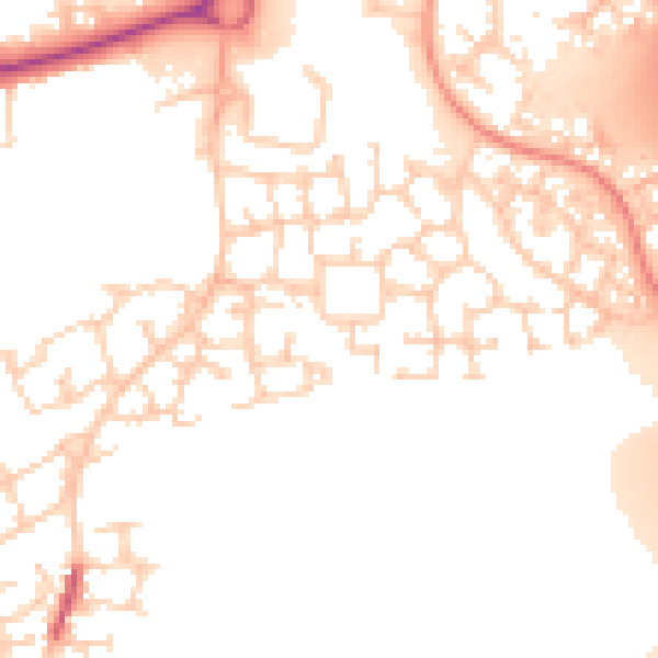 Daytime road noise heatmap for LS10 4FT