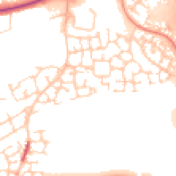 Daytime road noise heatmap for LS10 4FZ