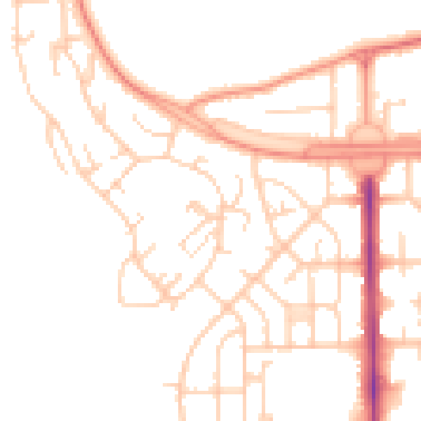 Daytime road noise heatmap for LS10 4NU