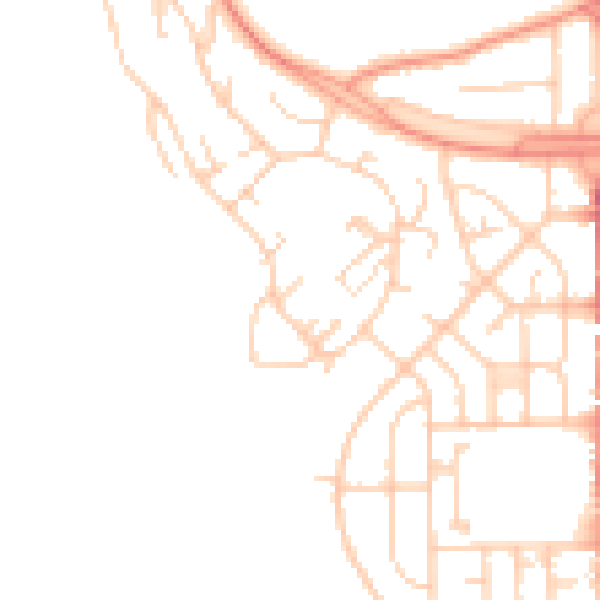 Daytime road noise heatmap for LS10 4PZ