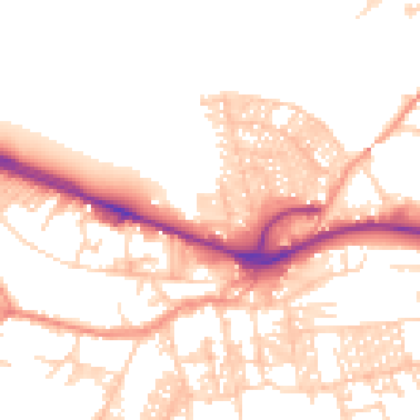 Daytime road noise heatmap for LS12 2AP
