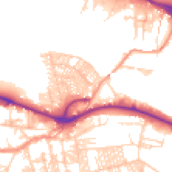 Daytime road noise heatmap for LS12 2NR