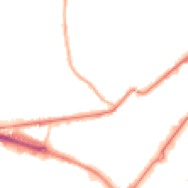 Night-time road noise heatmap for LS12 4AD