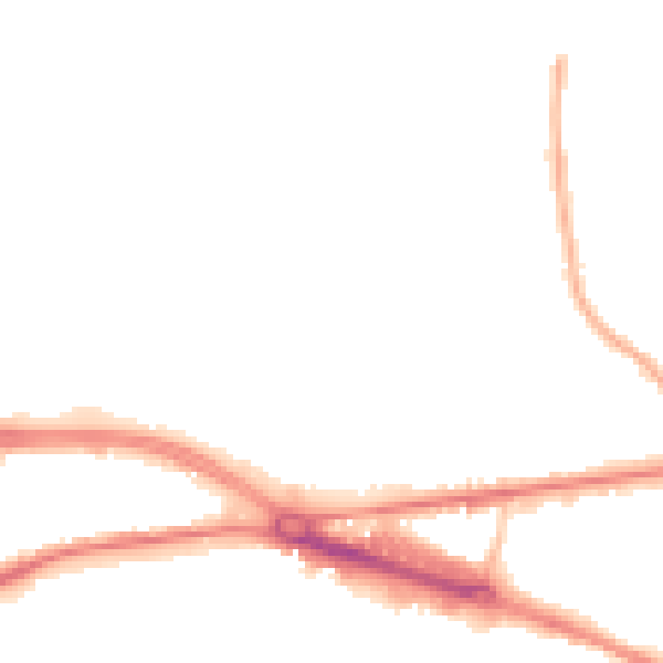 Night-time road noise heatmap for LS12 4PQ