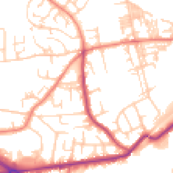 Daytime road noise heatmap for LS12 4RR