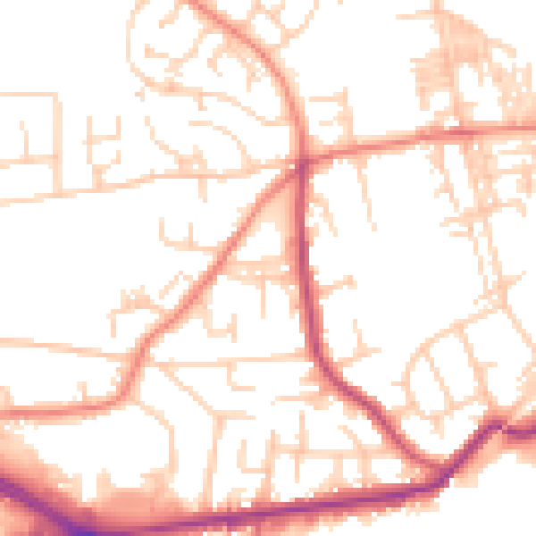 Daytime road noise heatmap for LS12 4RU