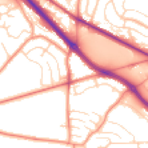 Daytime road noise heatmap for LS12 5DL
