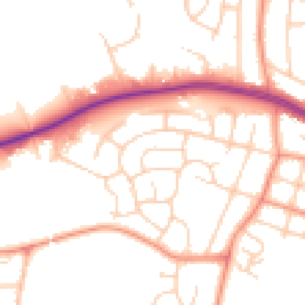 Daytime road noise heatmap for LS16 5DJ