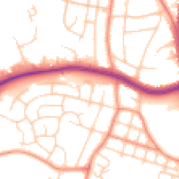 Daytime road noise heatmap for LS16 5DN