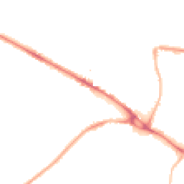 Night-time road noise heatmap for LS20 8AQ