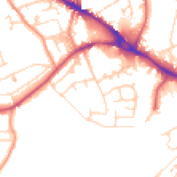 Daytime road noise heatmap for LS20 8BB