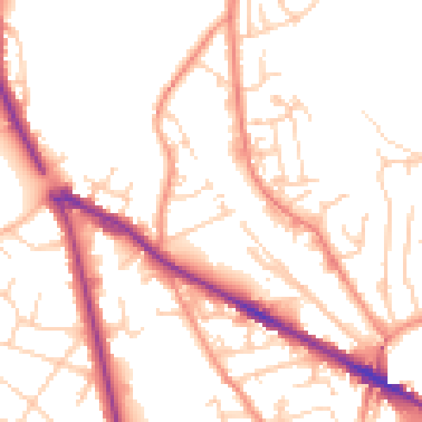 Daytime road noise heatmap for LS20 8DD