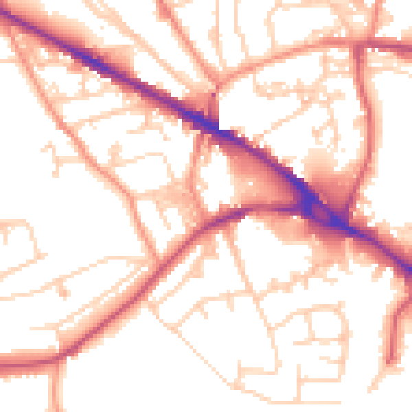 Daytime road noise heatmap for LS20 8DH