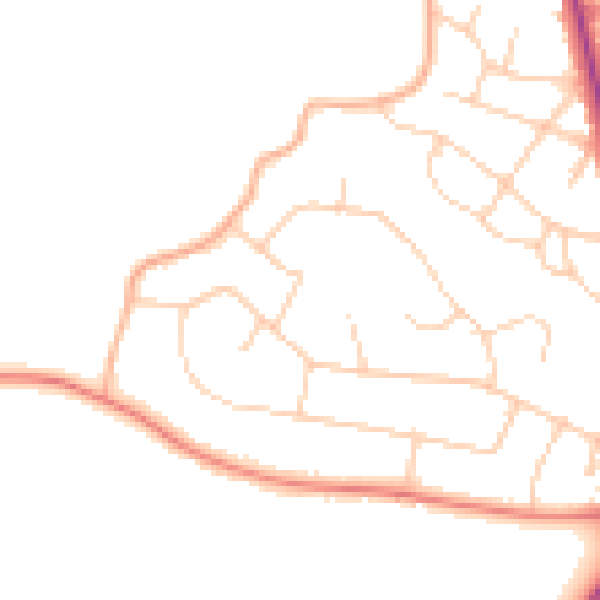 Daytime road noise heatmap for LS20 8HR