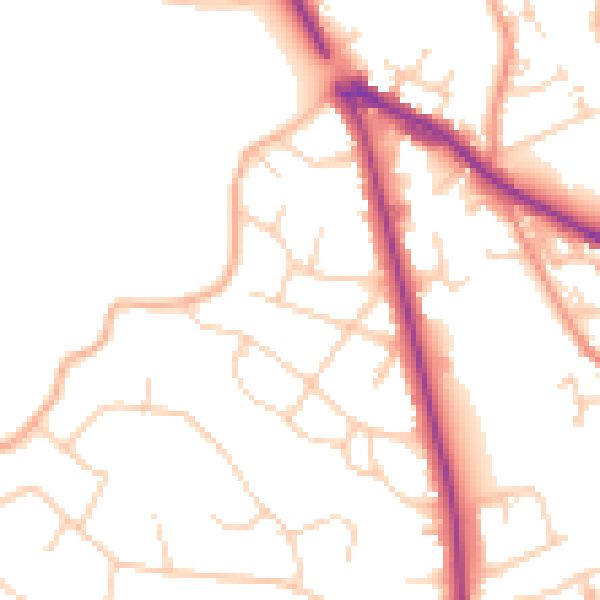 Daytime road noise heatmap for LS20 8JT