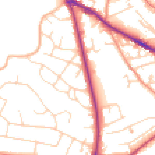 Daytime road noise heatmap for LS20 8LJ