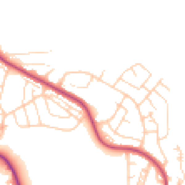 Daytime road noise heatmap for LS20 9JT