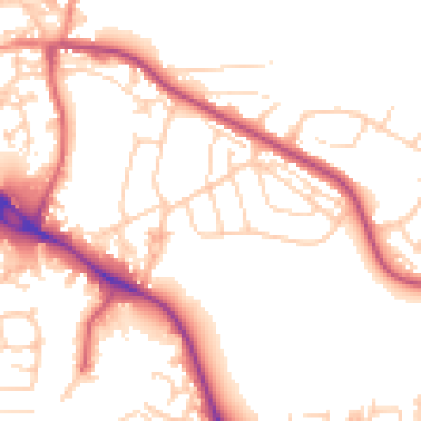 Daytime road noise heatmap for LS20 9LH