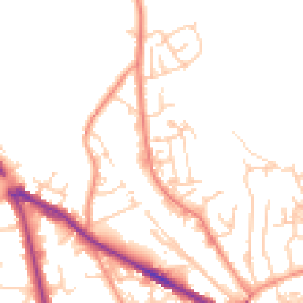 Daytime road noise heatmap for LS20 9PW