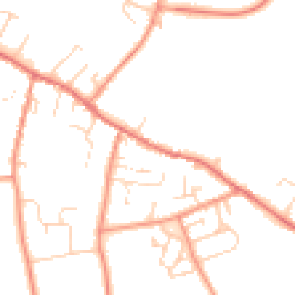 Daytime road noise heatmap for LS23 6AD