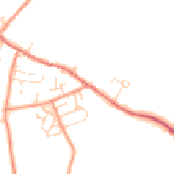 Daytime road noise heatmap for LS23 6AJ