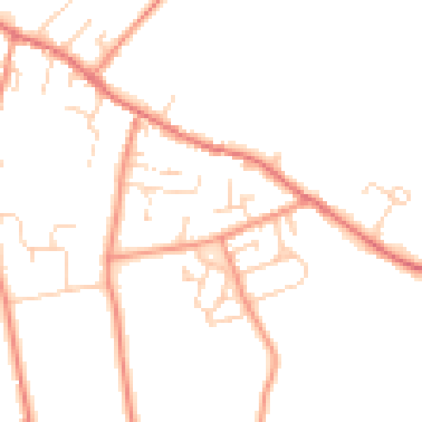 Daytime road noise heatmap for LS23 6AS