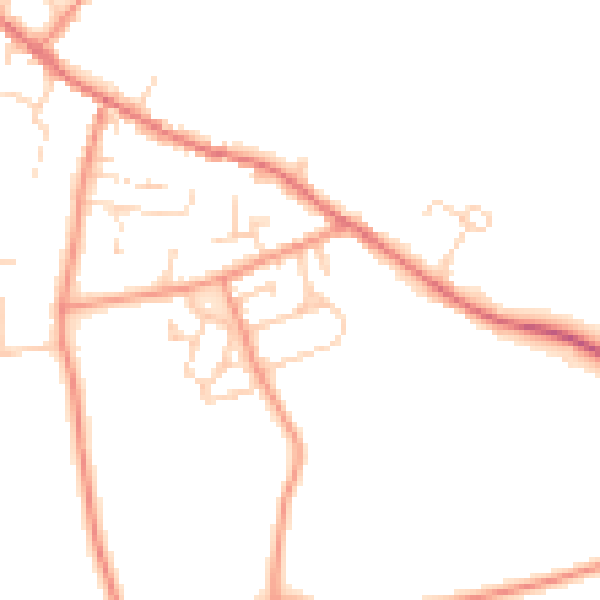 Daytime road noise heatmap for LS23 6AX