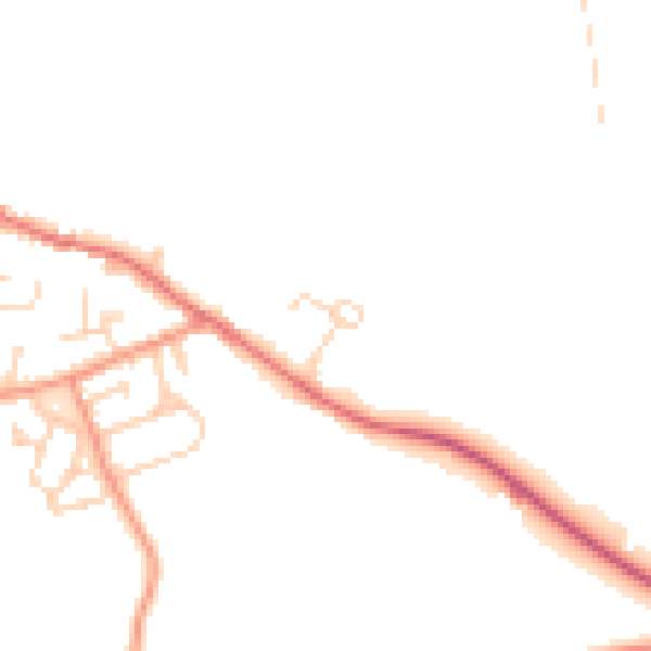 Daytime road noise heatmap for LS23 6BA