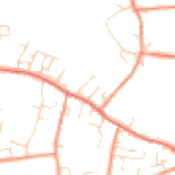 Daytime road noise heatmap for LS23 6BL